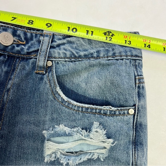 Insane Gene Women’s Jr Blue Jean Sz 7 High-Waist Girlfriend Distress Ripped Torn - Picture 10 of 15